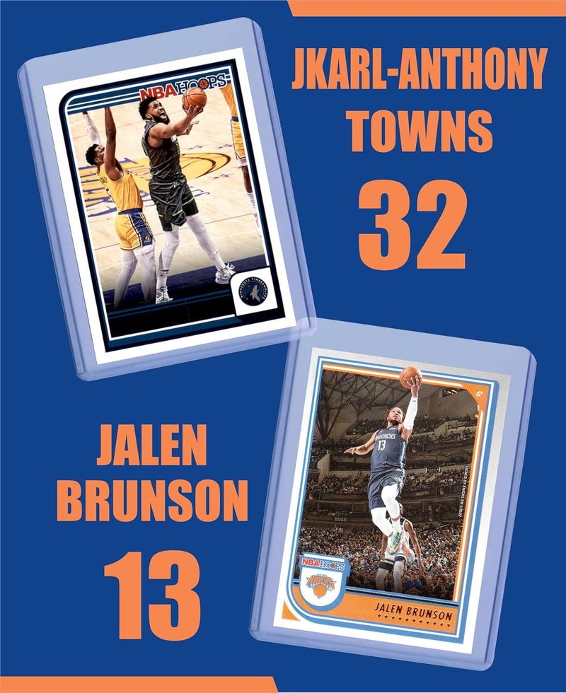 Chaser New York Knicks Cards: Karl-Anthony Towns, Jalen Brunson, Mikal Bridges, OG Anunoby, Josh Hart, Mitchell Robinson, Patrick Ewing ASSORTED Basketball Stars & GOATs Trading Cards and Wristbands Gift Pack - Image 2